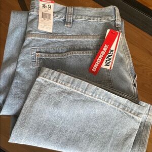 NWT Vintage UNION-BAY Men's Worker Denim Blue Relaxed Jeans